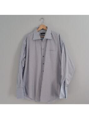 Claiborne Men's Button Down Striped Cotton Shirt XXL